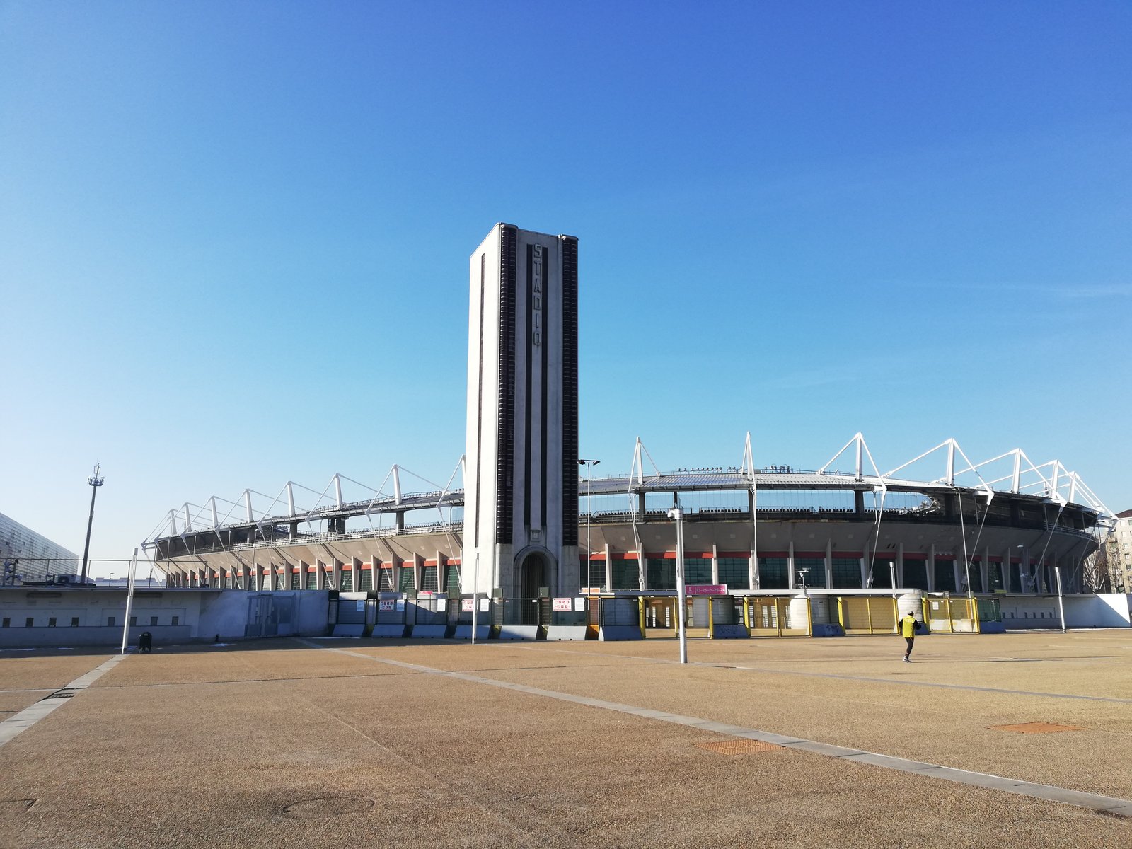 Stadio Olimpico Grande Torino exterior, reinforced concrete grandstand of the former Stadio Mussolini in the Santa Rita district