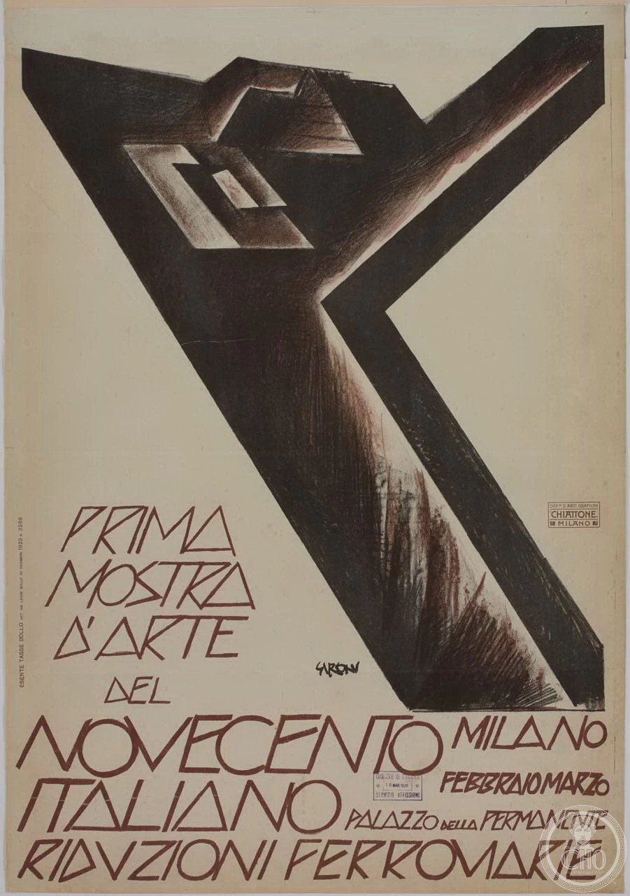 Sironi poster for the first Novecento Italiano exhibition in Milan, 1926